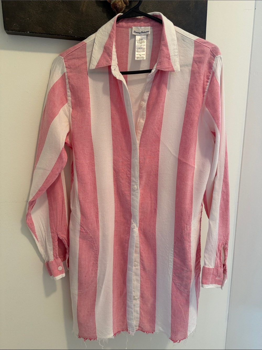 Tommy Bahama Rugby Beach Stripe Boyfriend Shirt and Swim Cover-Up